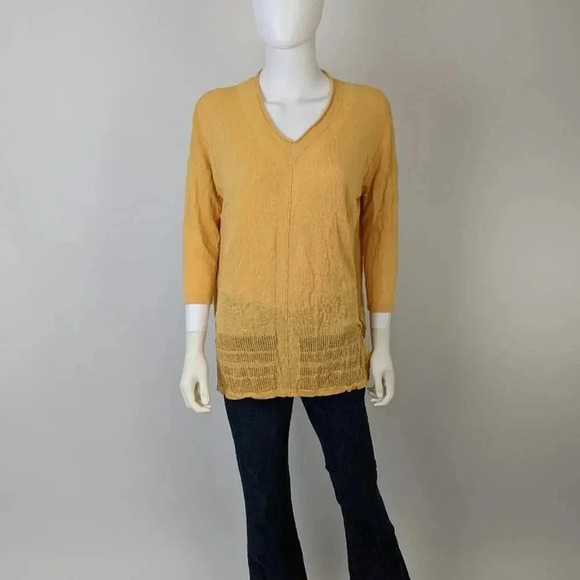 Rachel Zoe Yellow Knit Sweater XL - Picture 4 of 6